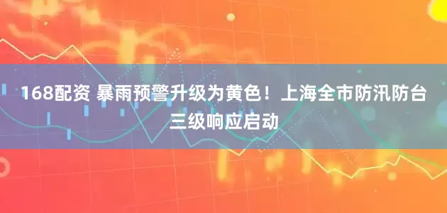 168配资 暴雨预警升级为黄色！上海全市防汛防台三级响应启动